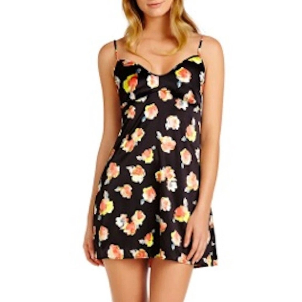 Y2K HEIDI KLUM CHEMISE Nightie Slip EAU DE ROSE Sz Small Kimono Floral Print‎ - Picture 2 of 9